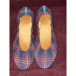 TIEKS Women's‎ HERITAGE PLAID Ballet Flats Shoes Red White Blue Size 9